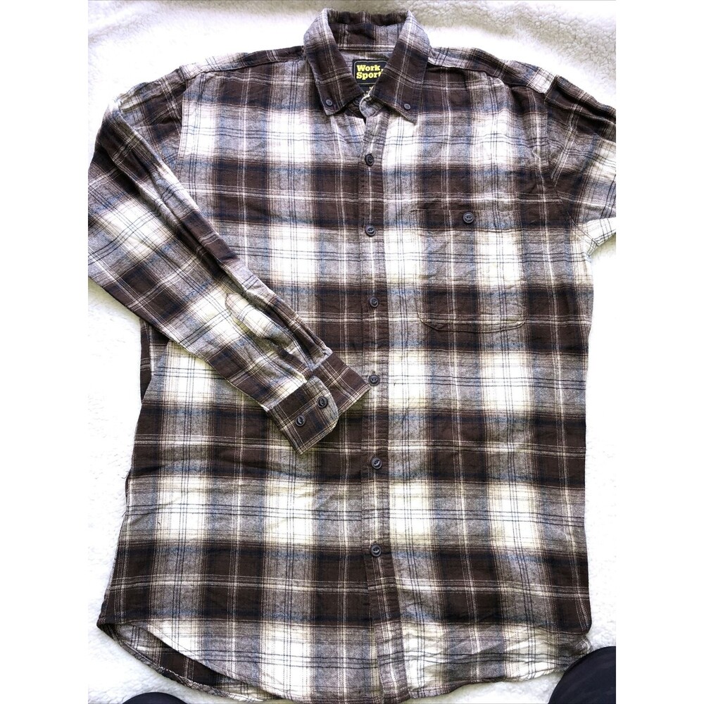 Casual Button Down Shirt Flannel Work n Sport Men's Flannel
